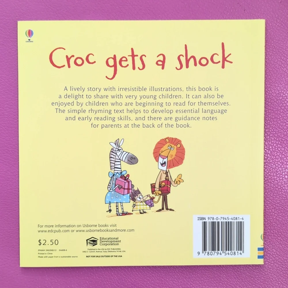 Usborne Mini Phonics Readers Hyena Ballerina And Croc Gets A Shock - Picture 5 of 5